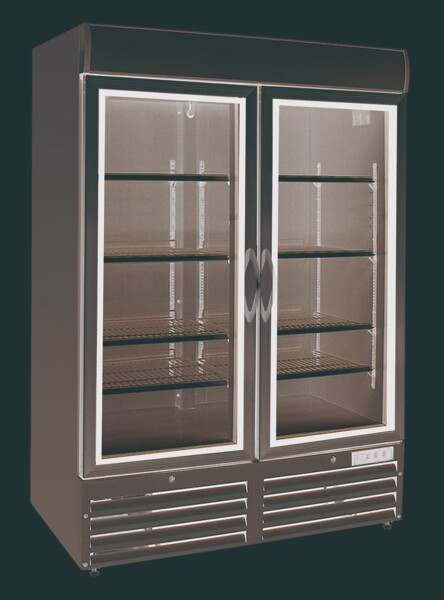 Combisteel Freezer 2 Glass Doors, 920L Capacity, LED Lighting