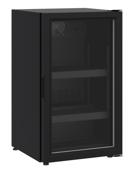 Combisteel Glass Door Countertop Refrigerator 136L Black