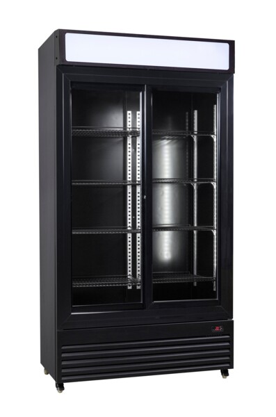 Combisteel BEZ-780 SL Black Sliding Glass Door Refrigerator, 780L