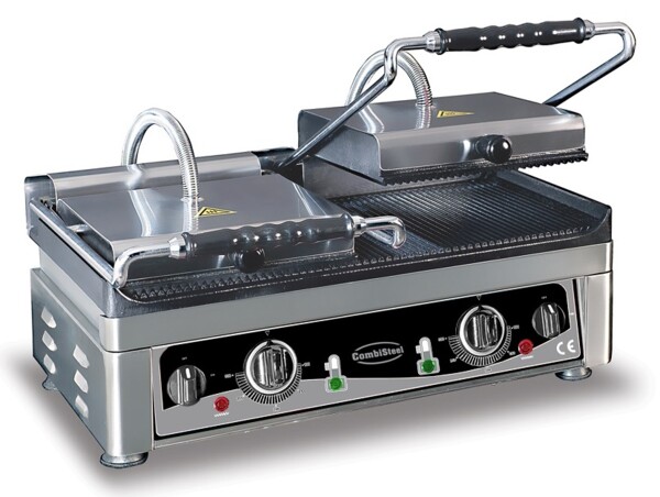 Combisteel Double Contact Grill, Grooved Cast Iron, 3.5 kW