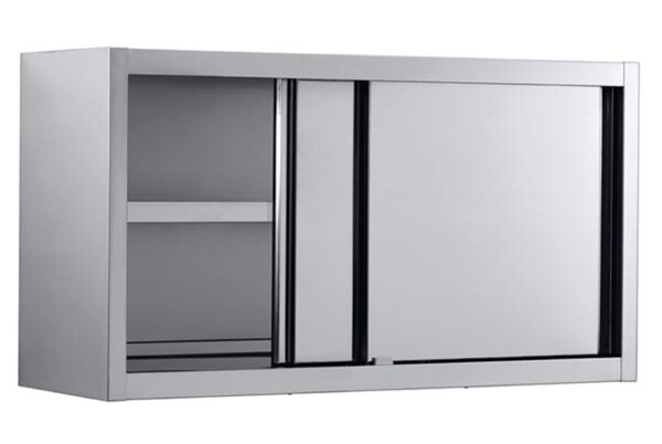 Combisteel Wall Cupboard Sliding Doors 1600mm, Stainless Steel