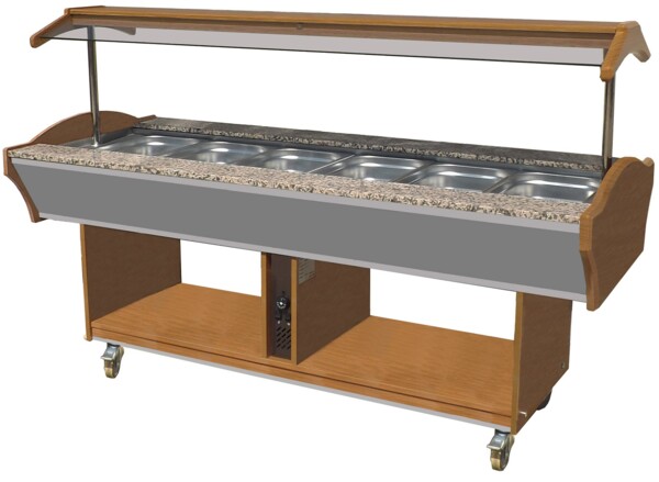 Combisteel Hot Buffet GN 6/1, Mobile, 4.5kW, LED Lighting