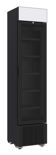 Combisteel Single Glass Door Refrigerator 232L Black, Right Hinged