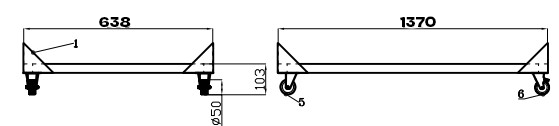 Combisteel Support Stand for 3-Door Saladette, 1370mm Width