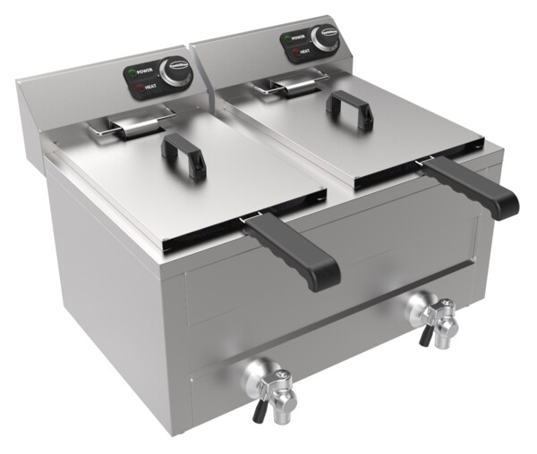 Combisteel Electric Counter Fryer 2x8L, 2x3kW Double Basket