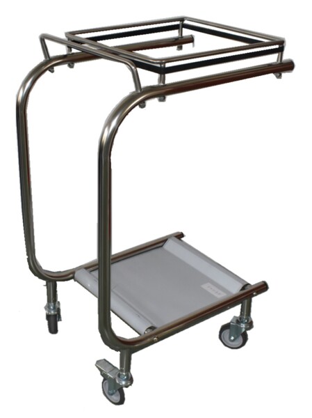 Combisteel Mobile Trash Bag Holder, Stainless Steel, 350mm Width