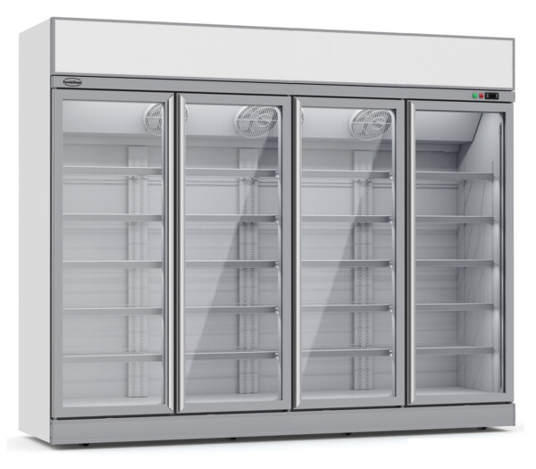 Combisteel Glass Door Refrigerator 4 Doors, 2060L, Professional Display Cooler