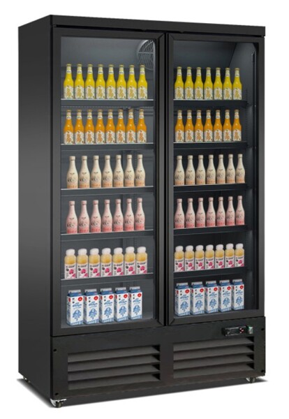 Combisteel CEB-1200F BL Black Glass Door Freezer, 888L, -22°C
