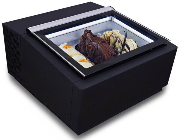 Combisteel Countertop Ice Cream Display Black, 3x5L Capacity