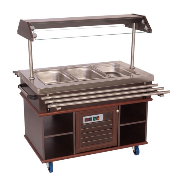 Combisteel Hot Buffet GN 3/1, 3kW LED, Mahogany Finish