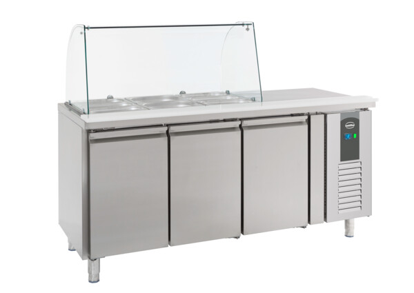 Combisteel Refrigerated Counter Glass Cover 3 Door, 465L, 1795mm