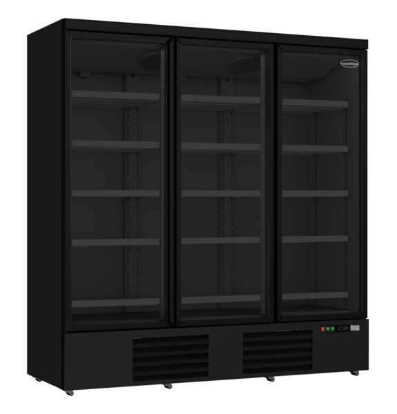 Combisteel 3 Glass Door Refrigerator 1530L, Black JDE-1530R BL