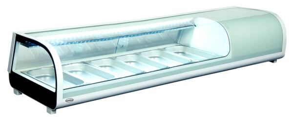Combisteel Sushi Display 62L, 6x 1/3 GN Curved Glass