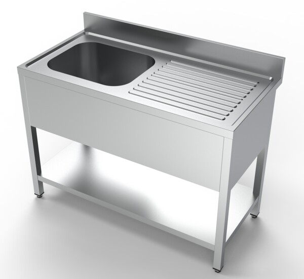 Combisteel Sink Unit with Left Shelf, 1200x600mm, Stainless Steel