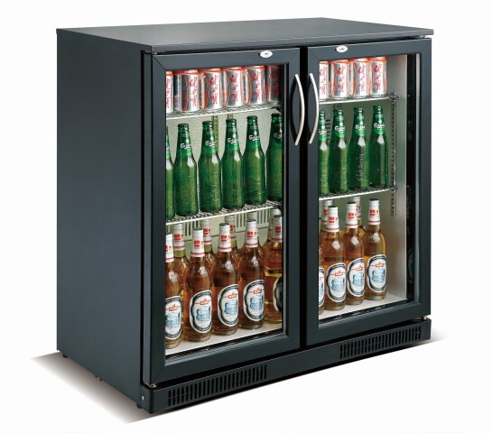 Combisteel Backbar Cooler 2 Door Black, 198L, LED Lighting