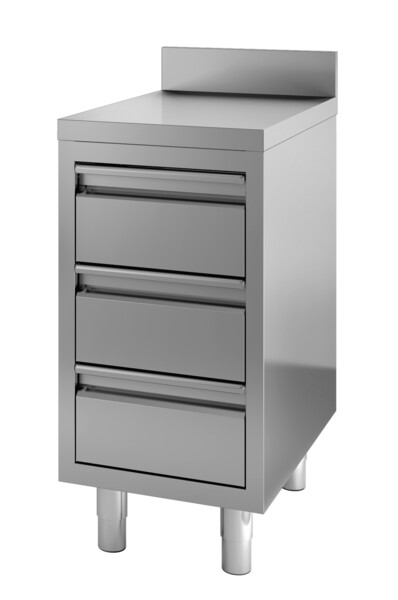 Combisteel Work Table 600x700mm with Drawers and Upstand
