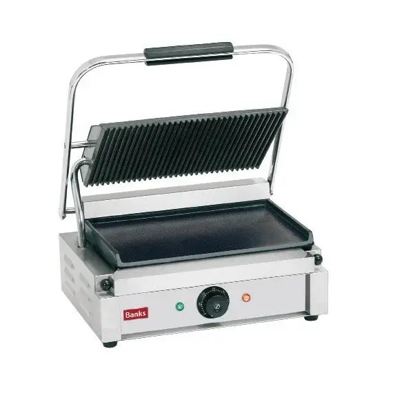 Banks PCG-RF Panini Grill Ribbed Top Flat Bottom 2.2kW