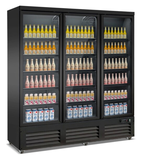 Combisteel Triple Glass Door Refrigerator 1600L Black CEB-1600R BL