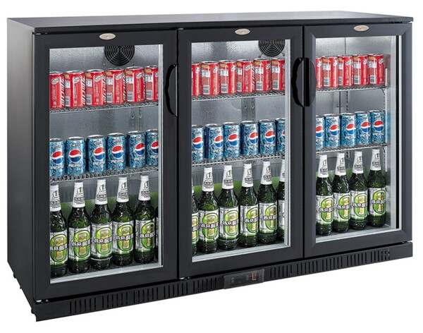 Combisteel Black Backbar Cooler 3 Door, 320L Capacity