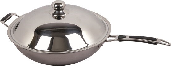 Combisteel Stainless Steel Induction Wok Pan 36cm Diameter