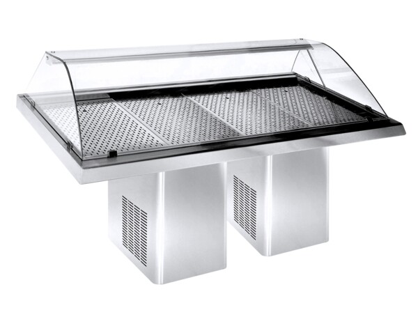 Combisteel Refrigerated Fish Display 2.3m, Mobile Curved Glass