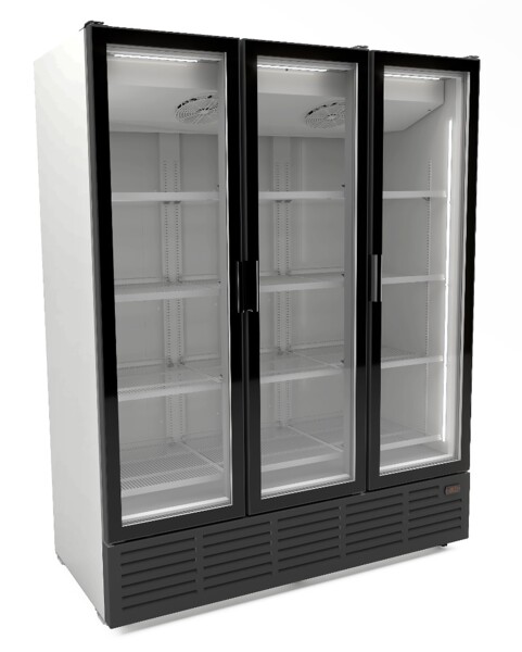 Combisteel 3 Door Glass Refrigerator 1560L, White Mobile Display