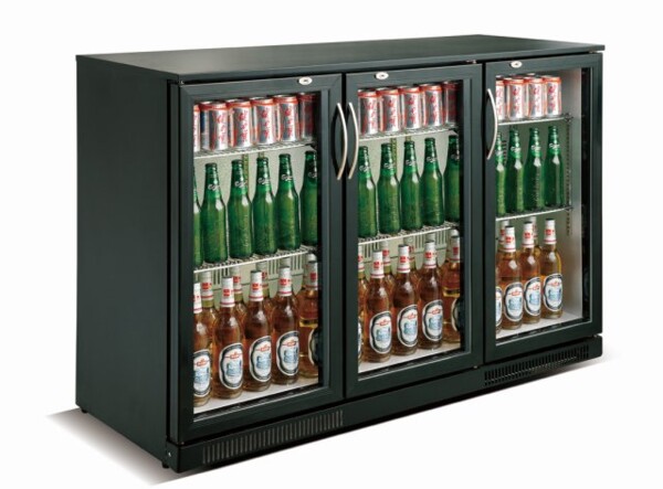 Combisteel Black Backbar Cooler 3 Doors, 298L, LED Lighting