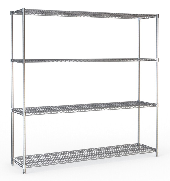 Creative Kitchen 4-Level Chrome Steel Shelf Unit, 1800x1800mm