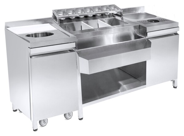 Combisteel Cocktail Bar Station with Sink & GN Containers, 1790mm