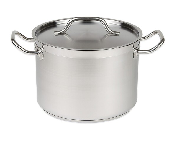 Chefs Heat Deep Stockpot 24cm 6.3L Stainless Steel with Lid