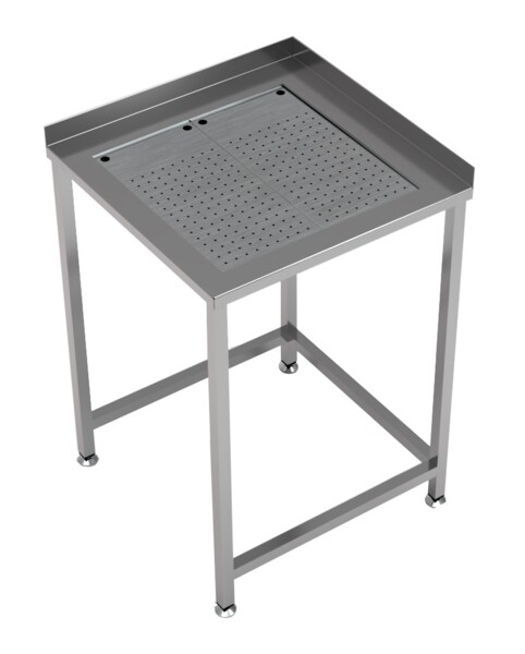 Combisteel Corner Worktable with Drip Tray, 650x650mm Stainless Steel