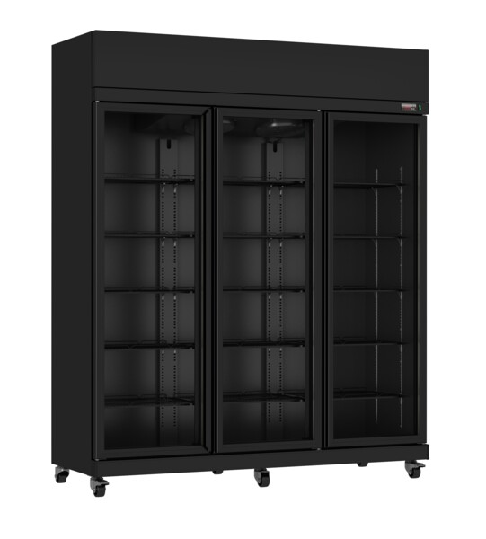Combisteel 3 Glass Door Refrigerator 1180L, Black IRM-1180R