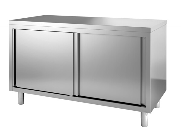 Combisteel Stainless Steel Worktable 1600x600mm, Sliding Doors