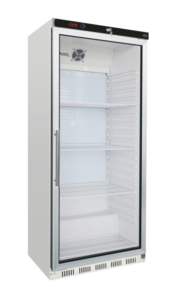 Combisteel HR600 Single Glass Door Refrigerator, 570L, White Steel