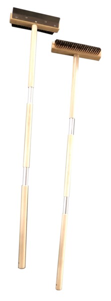 Pizza Oven Brush with Scraper, 1200mm Wooden Handle