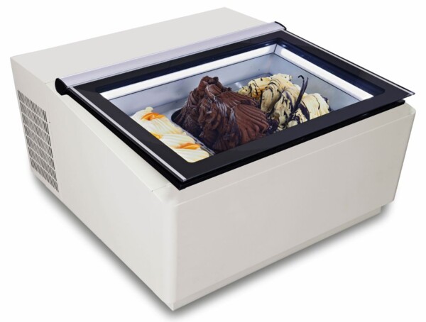 Combisteel Countertop Ice Cream Display 15L, White LED, Customer Side