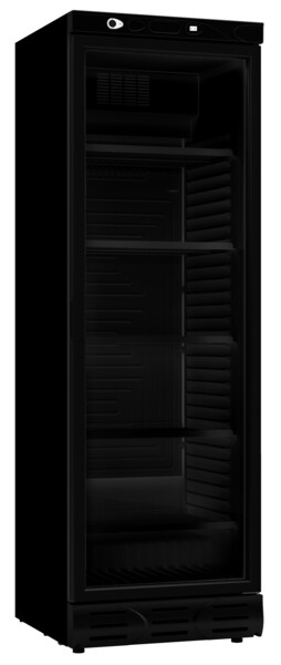 Combisteel Glass Door Refrigerator 382L Black, Static Cooling