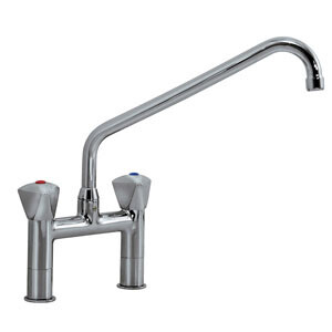 Klarco 2-Hole Commercial Kitchen Faucet, 1/2 Inch Inlet