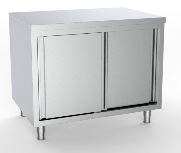 Combisteel Worktable Sliding Doors 1000x600mm, Stainless Steel
