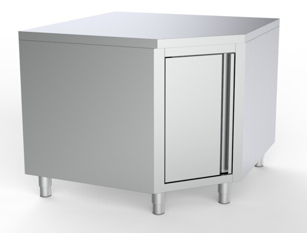 Combisteel Corner Worktable with Door 1000x1000mm, Stainless Steel